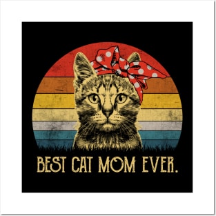 Vintage Best Cat Mom Ever - Cat Mother_s Day Gift Posters and Art